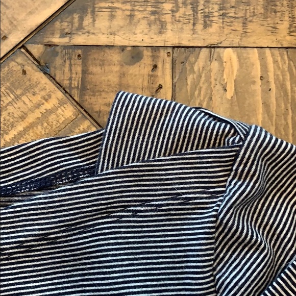 LOFT Navy and White Pinstripe Top - Picture 3 of 5